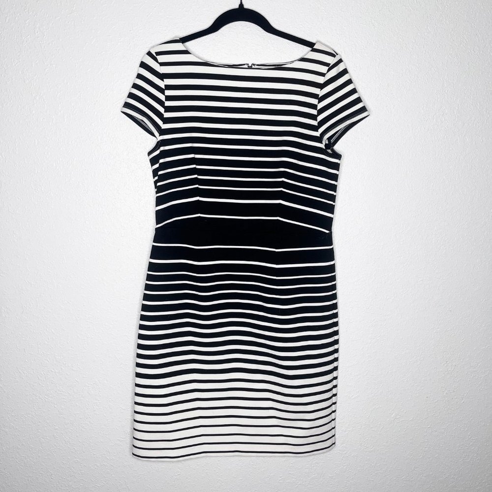 Loft Black and White Stripe Dress